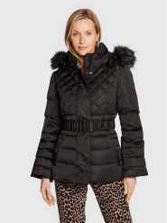 Guess Kurtka puchowa Laurie W2BL60 WEX52 Czarny Regular Fit. Czarne kurtki damskie Guess, l, z aplikacjami, z puchu, bez kaptura. Za 1,749.00 zł.
