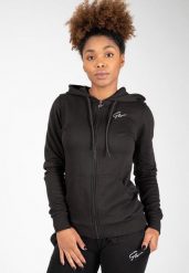 Pixley Bluza z kapturem zapinana na suwak - Czarny. Czarne bluzy damskie GORILLA WEAR, xs, bez wzorów, z bawełny, z kapturem. Za 253.65 zł.