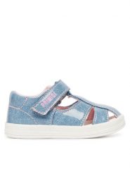 Primigi Sandały 1355455 M Niebieski. Niebieskie sandały dziewczęce Primigi, ze skóry, bez obcasa, bez zapięcia. Za 189.99 zł.