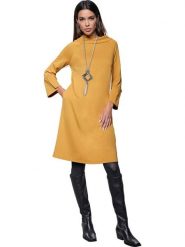 Heine Sukienka w kolorze żółtym rozmiar: 38. Żółte sukienki damskie Heine, bez wzorów, bez ramiączek. Za 78.99 zł.