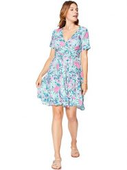 Aller Simplement Sukienka w kolorze błękitno-różowym rozmiar: 42. Niebieskie sukienki damskie Aller Simplement, bez wzorów, z tkaniny, bez ramiączek. Za 56.99 zł.