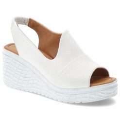 Sandały damskie Artiker, cholewka ze skóry naturalnej licowej wsuwany fason na koturnie, białe, 58C2038. Białe sandały damskie Artiker, bez wzorów, ze skóry, bez obcasa, na koturnie, bez zapięcia. Za 269.00 zł.