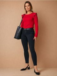 Jeansy skinny - czarny. Czarne jeansy damskie Sinsay. Za 39.99 zł.