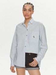 Calvin Klein Jeans Koszula J20J222610 Niebieski Relaxed Fit. Niebieskie koszule damskie Calvin Klein Jeans, s, bez wzorów, z bawełny, bez kołnierzyka, bez ramiączek. Za 469.99 zł.
