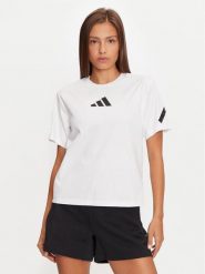Adidas T-Shirt Z.N.E. JE7857 Biały Regular Fit. Białe t-shirty damskie Adidas, s, bez wzorów, z bawełny, bez kołnierzyka. Za 178.99 zł.