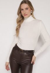 Jasnobeżowy Klasyczny Golf z Bawełną Reilisea. Brązowe golfy damskie Born2be, uniwersalny, bez wzorów, z bawełny, bez ramiączek. Za 49.99 zł.