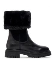 Geox Botki D Iridea M D04HRM 02246 C9999 Czarny. Czarne botki damskie Geox, ze skóry, bez obcasa, na płaskiej podeszwie, bez zapięcia. Za 399.99 zł.