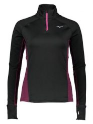 Mizuno Koszulka funkcyjna "Warmalite" w kolorze czarno-różowym rozmiar: L. Czarne koszulki damskie Mizuno, l, bez wzorów, bez kołnierzyka, bez ramiączek. Za 149.66 zł.