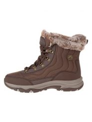 Skechers Skórzane botki "Trego" w kolorze brązowym rozmiar: 40. Brązowe botki damskie Skechers, z materiału, bez obcasa, bez zapięcia. Za 259.13 zł.