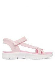 Skechers Sandały Slip-Ins: Go Walk Flex Sandal - Lots Of Sol 303028L/LTPK Różowy. Czerwone sandały dziewczęce Skechers, z materiału, bez obcasa, bez zapięcia. Za 229.99 zł.