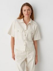 OPUS Koszula w kolorze kremowym rozmiar: 42. Brązowe koszule damskie Opus, bez wzorów, bez kołnierzyka, bez ramiączek. Za 143.99 zł.