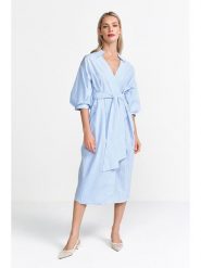 Rich & Royal Sukienka w kolorze błękitnym rozmiar: 36. Niebieskie sukienki damskie Rich & Royal, bez wzorów, z tkaniny, bez ramiączek. Za 240.99 zł.