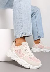 Różowe Sneakersy przed Kostkę na Grubej Podeszwie Lefia. Brązowe obuwie sportowe damskie Renee, przed kostkę, bez zapięcia. Za 89.99 zł.