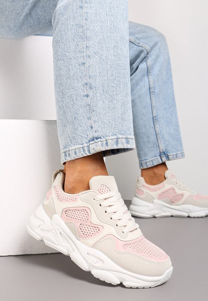 Różowe Sneakersy przed Kostkę na Grubej Podeszwie Lefia. Brązowe obuwie sportowe damskie Renee, przed kostkę, bez zapięcia. Za 99.99 zł.