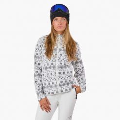 Bluza polarowa turystyka damska Swedemount Idre Fleece III wodoodporna. Białe bluzy damskie SWEDEMOUNT, na zimę, bez wzorów, z polaru, bez kaptura. Za 95.00 zł.