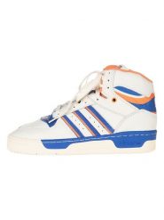 Adidas Skórzane sneakersy "Attitude Hi NY Islanders" w kolorze kremowo-niebiesko-pomarańczowym rozmiar: 43 1/3. Brązowe obuwie sportowe damskie Adidas, za kostkę, bez zapięcia. Za 157.35 zł.