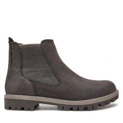 Sztyblety Tamaris. Szare botki damskie Tamaris, bez obcasa, na płaskiej podeszwie, bez zapięcia. Za 299.99 zł.