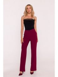 Stylove Spodnie w kolorze bordowym rozmiar: L. Czerwone spodnie materiałowe damskie Stylove, bez wzorów, z materiału. Za 307.46 zł.