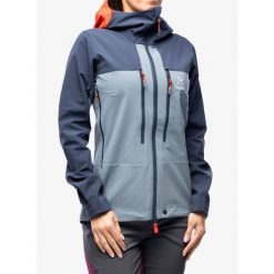 Kurtka softshell damska Haglofs Roc Sight Softshell Jacket. Szare kurtki sportowe damskie Haglöfs, bez wzorów, z softshellu, bez kaptura. Za 953.99 zł.