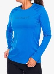 Bluza damska bez kaptura Mammut Selun FL Longsleeve Logo. Niebieskie bluzy damskie Mammut, l, bez wzorów, z materiału, bez kaptura. Za 291.85 zł.