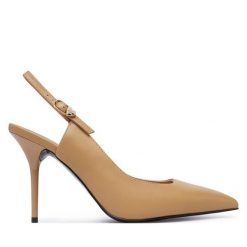 Szpilki LOVE MOSCHINO. Brązowe szpilki damskie Love Moschino, bez wzorów, bez obcasa, na szpilce, bez zapięcia. Za 949.99 zł.