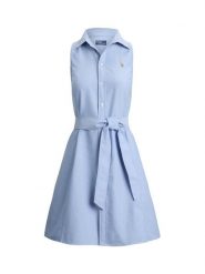 Polo Ralph Lauren Sukienka koszulowa 211968897002 Niebieski jasny Regular Fit. Niebieskie sukienki damskie Polo Ralph Lauren, bez wzorów, z bawełny, bez ramiączek. Za 989.99 zł.