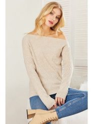 LA Angels Sweter w kolorze beżowym rozmiar: L. Brązowe swetry klasyczne damskie LA Angels, l, z bawełny, bez kołnierzyka. Za 133.89 zł.