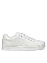 Geox Sneakersy J Eclyper J55LSB 000BC C1000 S Biały. Białe buty sportowe chłopięce Geox, ze skóry, bez zapięcia. Za 129.99 zł.