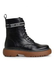 Pepe Jeans Botki PLS50503 Czarny. Czarne botki damskie Pepe Jeans, z jeansu, bez obcasa, na płaskiej podeszwie, bez zapięcia. Za 579.99 zł.