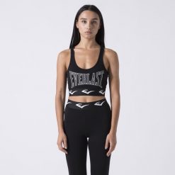 Iconic Crop Top Czarny Bawelna, Elastan. Czarne biustonosze sportowe damskie EVERLAST, bez wzorów, z bawełny. Za 158.70 zł.