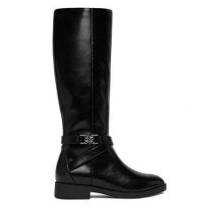 Kozaki Nine West. Czarne kozaki damskie Nine West, bez obcasa, na płaskiej podeszwie, bez zapięcia. Za 329.99 zł.