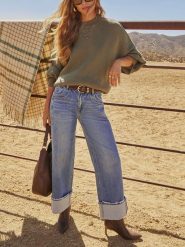 LA Angels Sweter w kolorze khaki rozmiar: M. Brązowe swetry klasyczne damskie LA Angels, m, bez kołnierzyka. Za 177.45 zł.