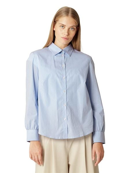 Ilse Jacobsen Koszula w kolorze błękitno-białym rozmiar: 42. Niebieskie koszule damskie Ilse Jacobsen, bez wzorów, bez kołnierzyka, bez ramiączek. Za 127.05 zł.