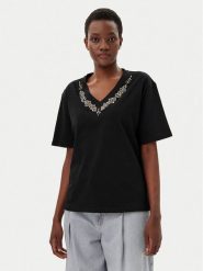 Liu Jo T-Shirt WA5146 JS923 Czarny Regular Fit. Czarne t-shirty damskie Liu Jo, s, bez wzorów, z bawełny, bez kołnierzyka. Za 219.99 zł.