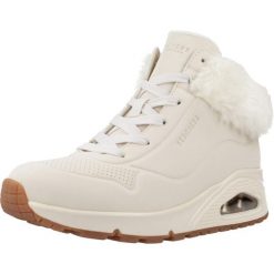 Buty SKECHERS UNO-FALL AIR Biały. Brązowe obuwie trekkingowe damskie Skechers, z materiału, bez zapięcia. Za 249.99 zł.