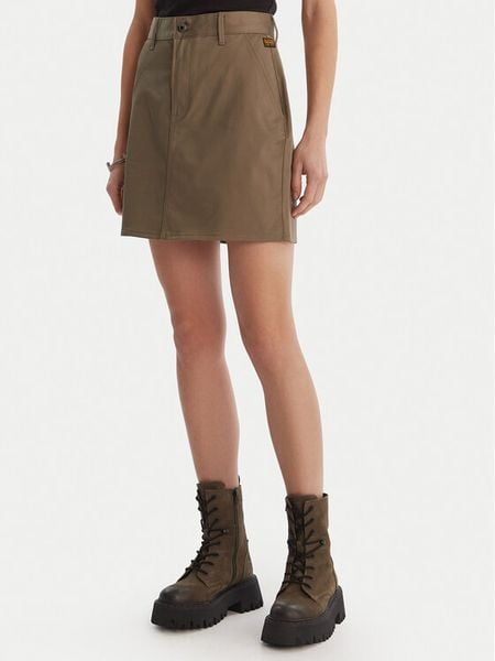 G-Star Raw Spódnica mini D29095-5126 Khaki Regular Fit. Brązowe spódnice damskie G-Star Raw, bez wzorów, z bawełny, retro, mini. Za 225.99 zł.