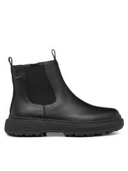 Geox Botki D Lamidie + Grip Abx D46XMD 00085 C9999 Czarny. Czarne botki damskie Geox, ze skóry, bez obcasa, na płaskiej podeszwie, bez zapięcia. Za 399.99 zł.