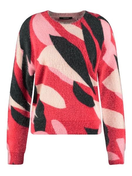 TAIFUN Sweter w kolorze czerwono-czarnym rozmiar: 40. Czerwone swetry klasyczne damskie Taifun, bez kołnierzyka. Za 196.70 zł.