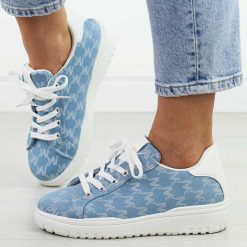Niebieskie sportowe buty damskie McBraun 23362. Niebieskie obuwie sportowe casual damskie McBraun, z tkaniny, na fitness i siłownię. Za 99.00 zł.