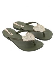 Ipanema Japonki w kolorze khaki rozmiar: 40. Brązowe klapki damskie Ipanema, z aplikacjami, z tworzywa sztucznego, z otwartym noskiem, bez obcasa, bez zapięcia. Za 65.38 zł.