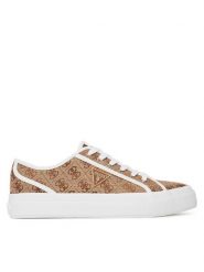 Guess Tenisówki FLGJEA FAL12 Beżowy. Brązowe trampki damskie Guess, z aplikacjami, z materiału, bez zapięcia. Za 389.99 zł.