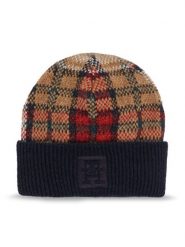 Tommy Hilfiger Czapka Tommy Check Beanie AW0AW15315 Granatowy. Niebieskie czapki damskie Tommy Hilfiger, na zimę, bez wzorów, z syntetyku. Za 329.99 zł.