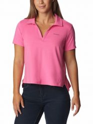 Columbia Koszulka funkcyjna polo "Sun Trek™" w kolorze różowym rozmiar: S. Różowe koszulki damskie Columbia, s, bez wzorów, z materiału, bez kołnierzyka, bez ramiączek. Za 100.99 zł.