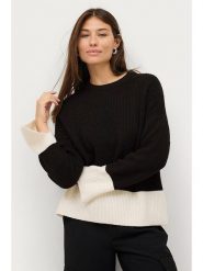 Ellos Sweter "Mallis" w kolorze czarno-białym rozmiar: 42/44. Czarne swetry klasyczne damskie ellos, prążkowane, bez kołnierzyka. Za 122.96 zł.