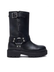 Tommy Jeans Botki Tjw Urban Biker Boot Leather EN0EN02728 Czarny. Czarne botki damskie Tommy Jeans, z jeansu, bez obcasa, na płaskiej podeszwie, bez zapięcia. Za 759.99 zł.