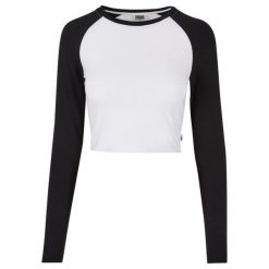 Damska ekologiczna koszulka crop z długim rękawem Urban Classics Retro Baseball. Białe koszulki damskie Urban Classics, bez wzorów, z bawełny, bez kołnierzyka, bez ramiączek. Za 149.50 zł.