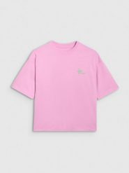 4F T-shirt oversize z nadrukiem damski - różowy XS. Czerwone koszulki sportowe damskie 4F, uniwersalny, bez wzorów, z bawełny, bez ramiączek. W wyprzedaży za 49.99 zł.
