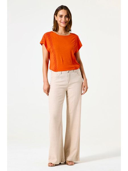 Garcia Koszulka w kolorze pomarańczowym rozmiar: M. Pomarańczowe bluzki damskie Garcia, m, bez wzorów, z koronki, bez kołnierzyka, bez ramiączek. Za 87.40 zł.