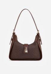 Brązowa Torebka w Stylu Hobo Ozdobiona Metaliczną Kłódką Egiteme. Brązowe torebki klasyczne damskie Renee, z poliesteru, bez dodatków. Za 119.99 zł.