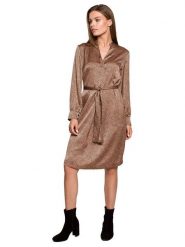 Stylove Sukienka w kolorze jasnobrązowym rozmiar: M. Brązowe sukienki damskie Stylove, bez wzorów, z tkaniny, bez ramiączek. Za 88.23 zł.
